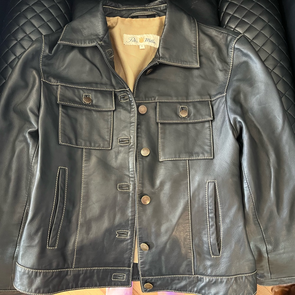 Peter Millar Leather Jacket Small - image 1